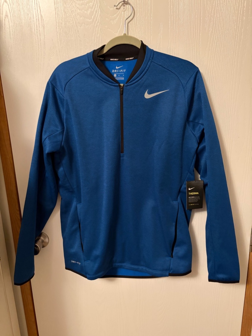 Nike Men’s Blue Dri-FIT Therma Half-Zip Pullover Jacket SZ M